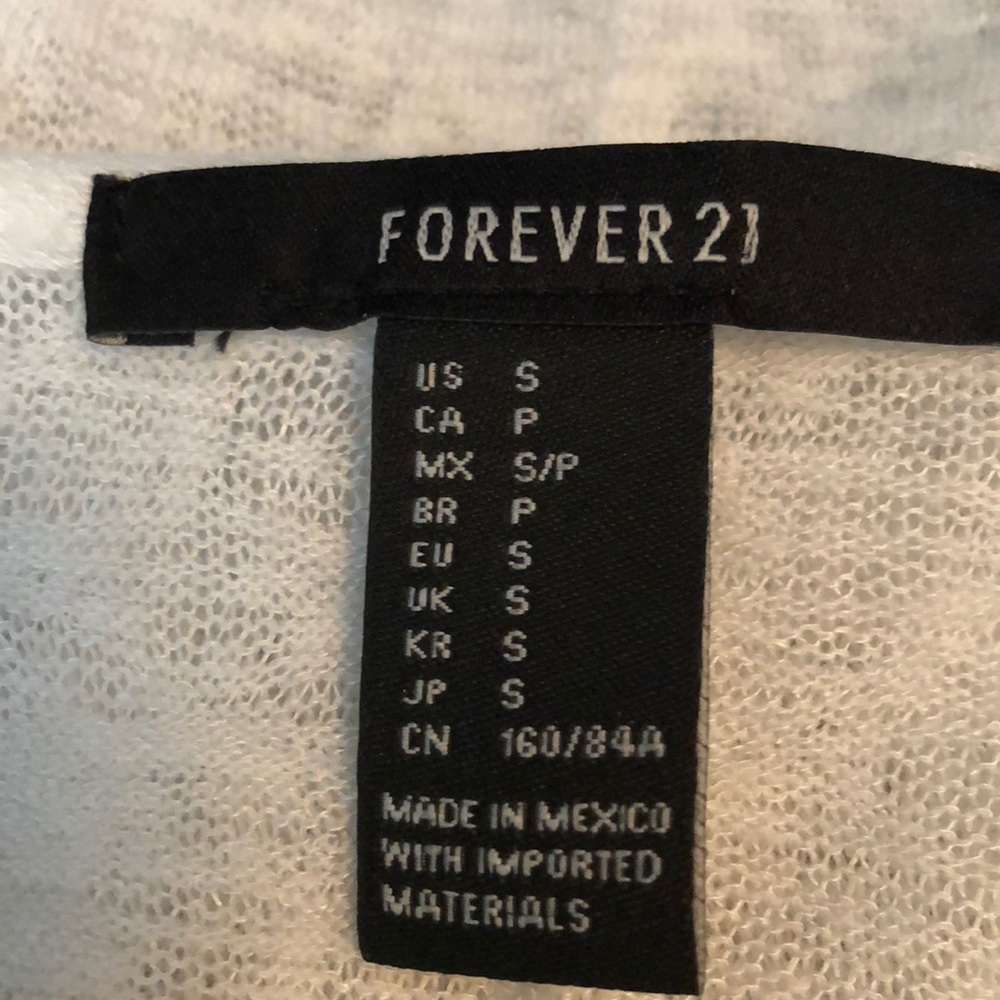 Forever 21 white long sleeve crop top size small - Picture 4 of 4